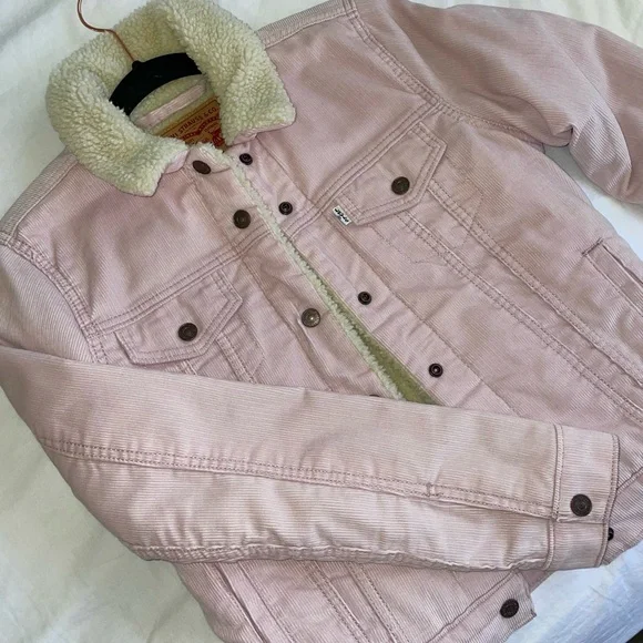 Levi's Jackets Coats Levis Pink And Cream Sherpa Jacket